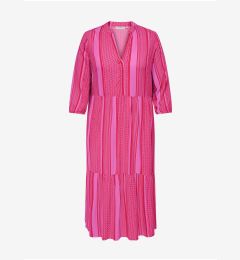 Снимка на Pink women's striped shirt maxi dress ONLY CARMAKOMA Marrakes - Women's
