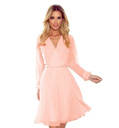 Снимка на Pleated dress with a neckline and long sleeves Numoco
