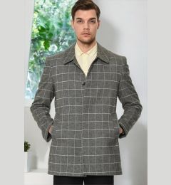Снимка на PLT8206 DEWBERRY MEN'S COAT-PLAID GREY