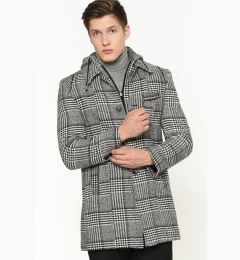 Снимка на PLT8335 DEWBERRY MEN'S COAT-PATTERNED BLACK