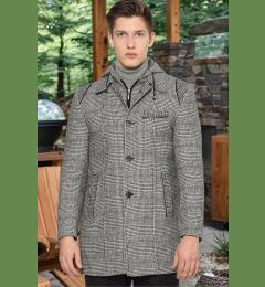 Снимка на PLT8335 DEWBERRY MEN'S COAT-STRAIGHT PLAID GREY