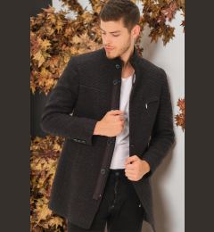 Снимка на PLT8369 DEWBERRY COAT-PATTERNED LIGHT BLACK