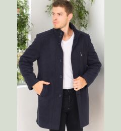 Снимка на PLT8386 DEWBERRY MEN'S COAT-DIAGONAL DARK NAVY BLUE-2