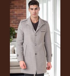Снимка на PLT8391 DEWBERRY MEN'S COAT-GREY-2