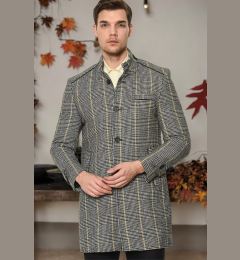 Снимка на PLT8391 DEWBERRY MEN'S COAT-PLAID GREY