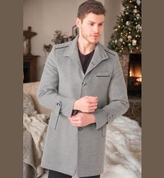 Снимка на PLT8391 DEWBERRY MEN'S COAT-STRAIGHT GREY