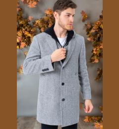 Снимка на PLT8395 DEWBERRY BATTAL COAT-LIGHT DIAGONAL GREY