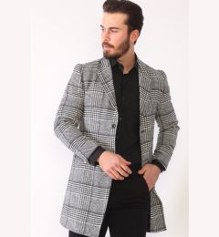Снимка на PLT8398 DEWBERRY MEN'S COAT-PLAID-BLACK