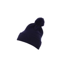 Снимка на Pom Pom Knit hat with cuff navy blue