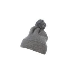 Снимка на Pom Pom Knit hat with heather gray cuff