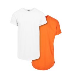 Снимка на Pre-Pack Long Shaped Turnup Tee 2-Pack white+mandarin