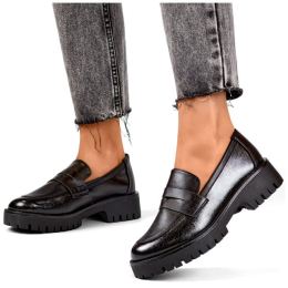 Снимка на primohurt Black women's loafers with a thick sole, black women's loafers