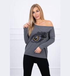 Снимка на Printed blouse with a long back graphite