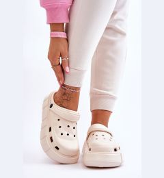 Снимка на PS1 Дамска дунапренена платформа Crocs Beige Beckett