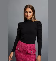 Снимка на Puff sleeve blouse - black
