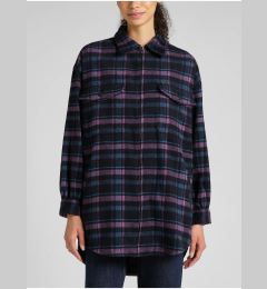 Снимка на Purple-blue women's checkered shirt jacket with wool Lee - Ladies