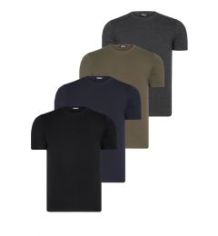 Снимка на QUAD SET T8569 DEWBERRY BIKE COLLAR MEN'S T-SHIRT-BLACK-NAVY BLUE-ANTHRACITE-KHAKI