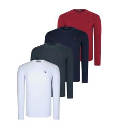 Снимка на QUADRUPLE SET T8588 DEWBERRY ROUND NECK MEN'S SWEATSHIRT-ANTHRACITE-NAVY-WHITE-BURGUNDY