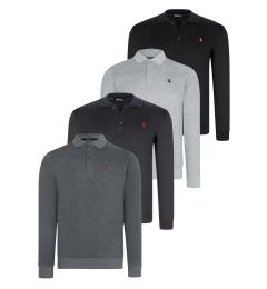 Снимка на QUADRUPLE SET V4007 DEWBERRY MEN'S SWEATSHIRT-BLACK-NAVY-ANTHRACITE-GREY