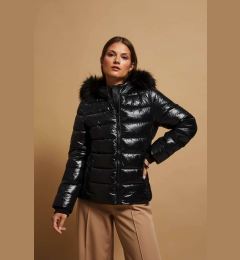 Снимка на Quilted jacket with fur hood