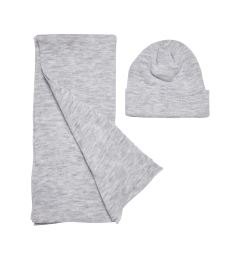 Снимка на Recycled base set of hat and scarf in heather grey
