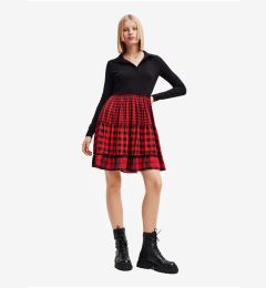 Снимка на Red and black women's checkered dress Desigual Harryst - Women's