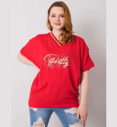Снимка на Red blouse plus sizes with cutouts on the sleeves