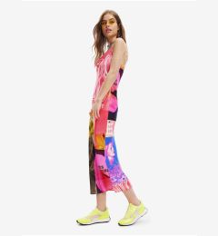 Снимка на Red women's patterned maxi dress Desigual Montpellier - Women's