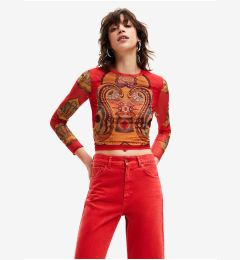 Снимка на Red Women's T-Shirt Desigual Groove - Women