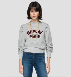 Снимка на Replay Light grey women's patterned sweatshirt with chain in gold color Re - Women's