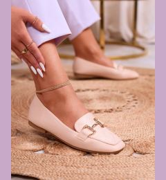 Снимка на Resti Beige women's quilted moccasins with gold embellishment Wetifa
