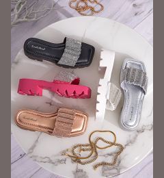 Снимка на Resti Gold women's slippers with cubic zirconia Emkoy - Footwear