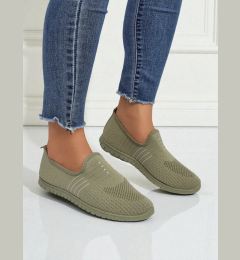 Снимка на Resti Hypatia Verde Women's Fabric Slip-On Moccasins with Flat Sole