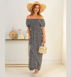 Снимка на Resti Patterned black women's midi dress - Clothing