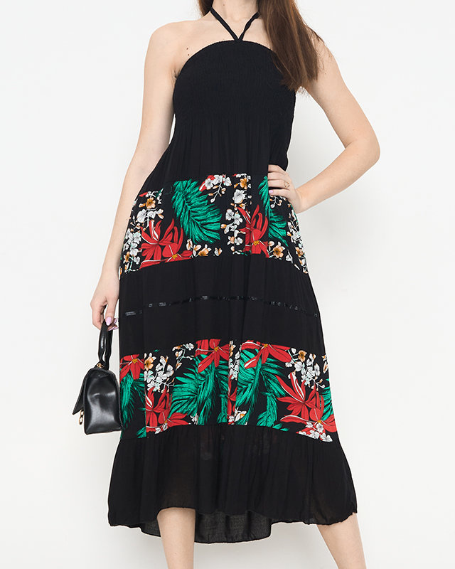 Снимка на Resti Women's black floral midi dress - Clothing
