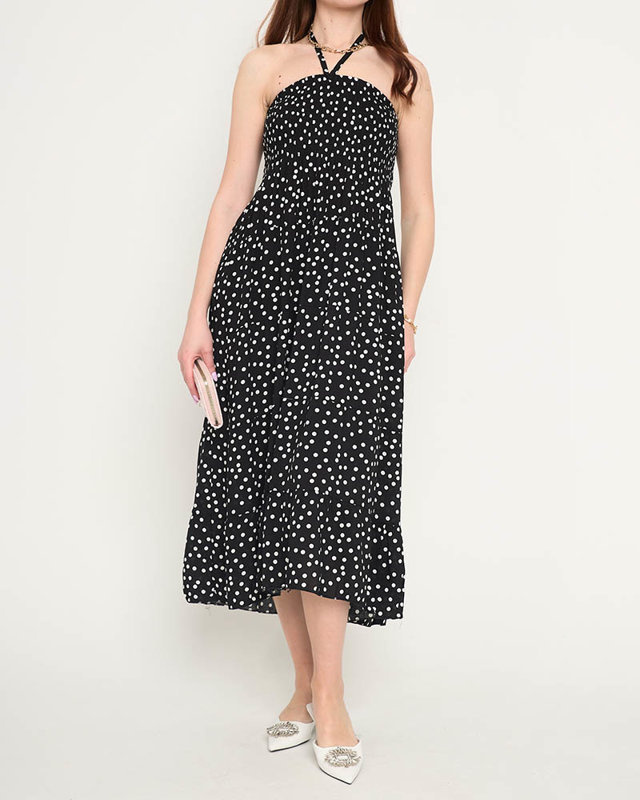 Снимка на Resti Women's black polka dot midi dress - Clothing