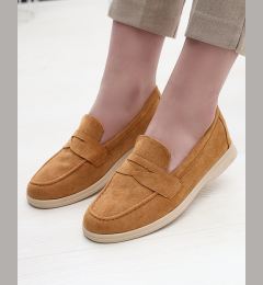 Снимка на Resti Women's eco-suede moccasins in camel color Daffer- Footwear