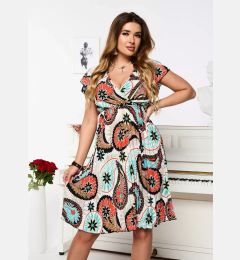 Снимка на Resti Women's white and black knee-length dress with print- Clothing