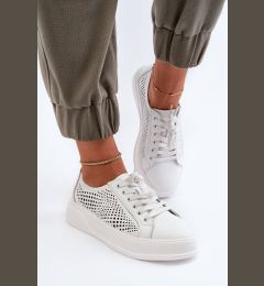 Снимка на S. BARSKI Бели дамски кожени кецове на платформа S.Barski LR505