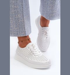 Снимка на S. BARSKI Бели кожени кецове на платформа S.Barski LR278