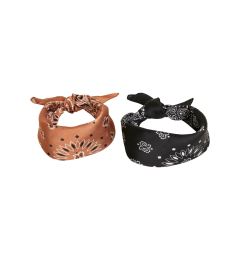 Снимка на Satin Scarf 2-Pack Black + Cognac