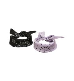 Снимка на Satin scarf 2-pack black/lilac
