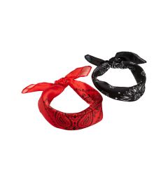Снимка на Satin scarf 2-pack black/red