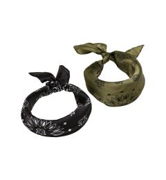 Снимка на Satin scarf 2-pack blk/olive