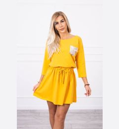 Снимка на Sequin Pocket Mustard Dress