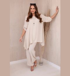 Снимка на Set blouse + trousers with pendant beige