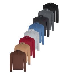 Снимка на SET OF EIGHT V4007 DEWBERRY MEN'S SWEATSHIRT-BLACK-NAVY-ANTHRACITE-BURGUNDY-GREY-INDIGO-COFFEE-CAMEL