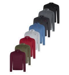 Снимка на SET OF EIGHT V4007 DEWBERRY MEN'S SWEATSHIRT-BLACK-NAVY-ANTHRACITE-GRAY-BURGUNDY-INDIGO-KHAKI-PURPLE