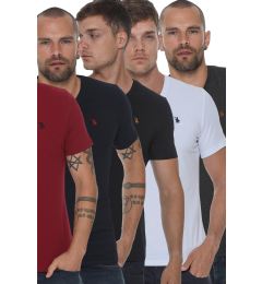 Снимка на SET OF FIVE T8568 DEWBERRY V-NECK MEN'S T-SHIRT-BLACK-NAVY-WHITE-BURGUNDY-ANTHRACITE