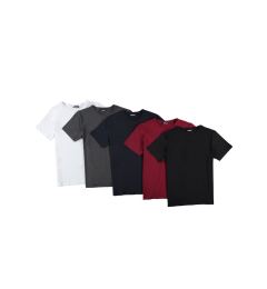Снимка на SET OF FIVE T8569 DEWBERRY BICYCLE COLLAR T-SHIRT-BLACK-NAVY-WHITE-BURGUNDY-ANTHRACITE
